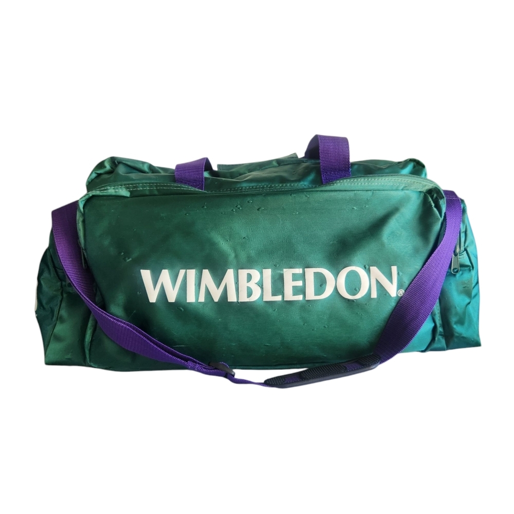 Vintage Wimbledon The Championship Authentic Tennis Bag Green/Purple